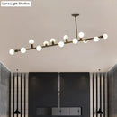 GobekUsa Modern Black Open Bulb Island Light with 7/13 Metal Lights - Simple Ceiling Lamp