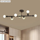 GobekUsa Modern Black Open Bulb Island Light with 7/13 Metal Lights - Simple Ceiling Lamp