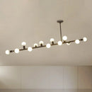 GobekUsa Modern Black Open Bulb Island Light with 7/13 Metal Lights - Simple Ceiling Lamp