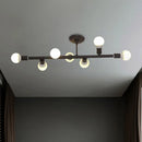 GobekUsa Modern Black Open Bulb Island Light with 7/13 Metal Lights - Simple Ceiling Lamp