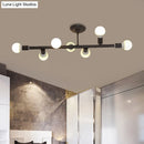 GobekUsa Modern Black Open Bulb Island Light with 7/13 Metal Lights - Simple Ceiling Lamp