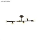 GobekUsa Modern Black Open Bulb Island Light with 7/13 Metal Lights - Simple Ceiling Lamp