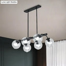 GobekUsa 6/8-Light Modern Pendant with Black Orb Shade for Kitchen and Dining Room
