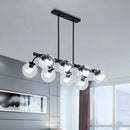 GobekUsa 6/8-Light Modern Pendant with Black Orb Shade for Kitchen and Dining Room