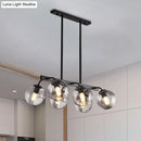 GobekUsa 6/8-Light Modern Pendant with Black Orb Shade for Kitchen and Dining Room