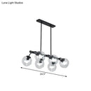 GobekUsa 6/8-Light Modern Pendant with Black Orb Shade for Kitchen and Dining Room