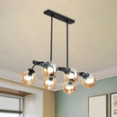 GobekUsa 6/8-Light Modern Pendant with Black Orb Shade for Kitchen and Dining Room