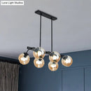 GobekUsa 6/8-Light Modern Pendant with Black Orb Shade for Kitchen and Dining Room