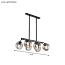 GobekUsa 6/8-Light Modern Pendant with Black Orb Shade for Kitchen and Dining Room