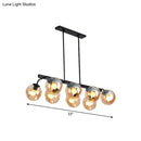 GobekUsa 6/8-Light Modern Pendant with Black Orb Shade for Kitchen and Dining Room