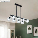 GobekUsa 6/8-Light Modern Pendant with Black Orb Shade for Kitchen and Dining Room