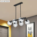 GobekUsa 6/8-Light Modern Pendant with Black Orb Shade for Kitchen and Dining Room