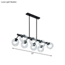 GobekUsa 6/8-Light Modern Pendant with Black Orb Shade for Kitchen and Dining Room
