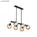 GobekUsa 6/8-Light Modern Pendant with Black Orb Shade for Kitchen and Dining Room