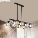 GobekUsa 6/8-Light Modern Pendant with Black Orb Shade for Kitchen and Dining Room