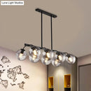 GobekUsa 6/8-Light Modern Pendant with Black Orb Shade for Kitchen and Dining Room