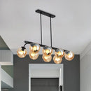 GobekUsa 6/8-Light Modern Pendant with Black Orb Shade for Kitchen and Dining Room