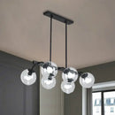 GobekUsa 6/8-Light Modern Pendant with Black Orb Shade for Kitchen and Dining Room