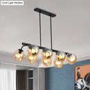 GobekUsa 6/8-Light Modern Pendant with Black Orb Shade for Kitchen and Dining Room