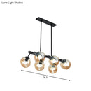 GobekUsa 6/8-Light Modern Pendant with Black Orb Shade for Kitchen and Dining Room