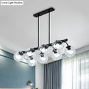 GobekUsa 6/8-Light Modern Pendant with Black Orb Shade for Kitchen and Dining Room