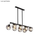 GobekUsa 6/8-Light Modern Pendant with Black Orb Shade for Kitchen and Dining Room