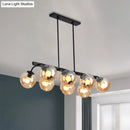 GobekUsa 6/8-Light Modern Pendant with Black Orb Shade for Kitchen and Dining Room