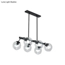 GobekUsa 6/8-Light Modern Pendant with Black Orb Shade for Kitchen and Dining Room