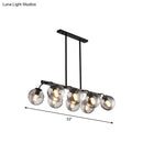 GobekUsa 6/8-Light Modern Pendant with Black Orb Shade for Kitchen and Dining Room