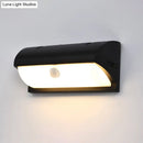 GobekUsa Black Modern Outdoor LED Wall Lamp with Rectangular Acrylic Shade