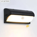 GobekUsa Black Modern Outdoor LED Wall Lamp with Rectangular Acrylic Shade