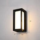 GobekUsa Black Modern Outdoor LED Wall Lamp with Rectangular Acrylic Shade