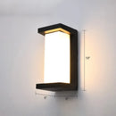 GobekUsa Black Modern Outdoor LED Wall Lamp with Rectangular Acrylic Shade