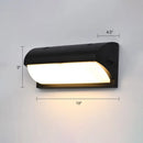GobekUsa Black Modern Outdoor LED Wall Lamp with Rectangular Acrylic Shade