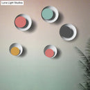 GobekUsa Macaron LED Circle Sconce Light in Black/Grey/Pink - Wall Mount Fixture (10"/13" Dia)