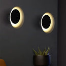 GobekUsa Macaron LED Circle Sconce Light in Black/Grey/Pink - Wall Mount Fixture (10"/13" Dia)