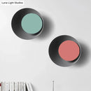 GobekUsa Macaron LED Circle Sconce Light in Black/Grey/Pink - Wall Mount Fixture (10"/13" Dia)