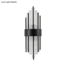 GobekUsa Modern Black Metal Wall Light with Prism Crystal for Living Room