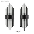 GobekUsa Modern Black Metal Wall Light with Prism Crystal for Living Room