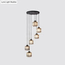 GobekUsa Modern Prismatic Crystal Cylindrical Pendant Ceiling Light for Stairway