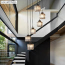 GobekUsa Modern Prismatic Crystal Cylindrical Pendant Ceiling Light for Stairway