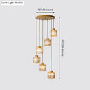 GobekUsa Modern Prismatic Crystal Cylindrical Pendant Ceiling Light for Stairway