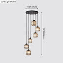 GobekUsa Modern Prismatic Crystal Cylindrical Pendant Ceiling Light for Stairway