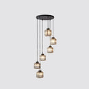 GobekUsa Modern Prismatic Crystal Cylindrical Pendant Ceiling Light for Stairway