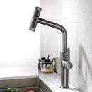 GobekUsa Black Pull Out Kitchen Faucet with Waterfall Stream Sprayer Head