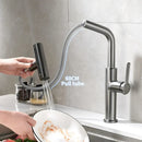 GobekUsa Black Pull Out Kitchen Faucet with Waterfall Stream Sprayer Head