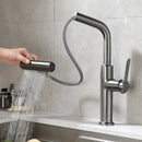GobekUsa Black Pull Out Kitchen Faucet with Waterfall Stream Sprayer Head