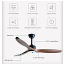 GobekUsa 52" Pure Copper DC Ceiling Fan with Remote Control & LED Light