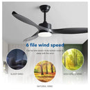 GobekUsa 52" Pure Copper DC Ceiling Fan with Remote Control & LED Light