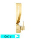 GobekUsa Black Brass Waterfall Basin Faucet with Single Handle Mixer Tap